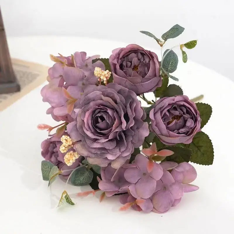 Vintage-Inspired Silk Flower Bouquet