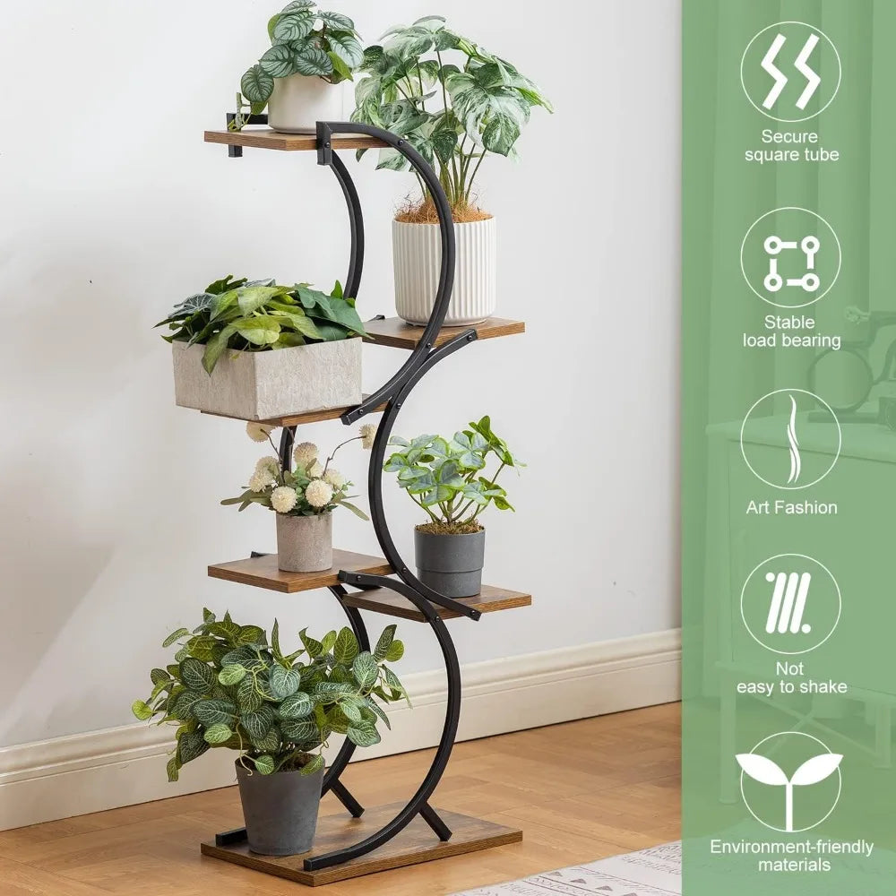 6-Tier Wrought Iron Plant Stand